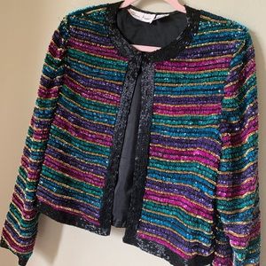 Lawrence Kazar Silk Beaded Blazer